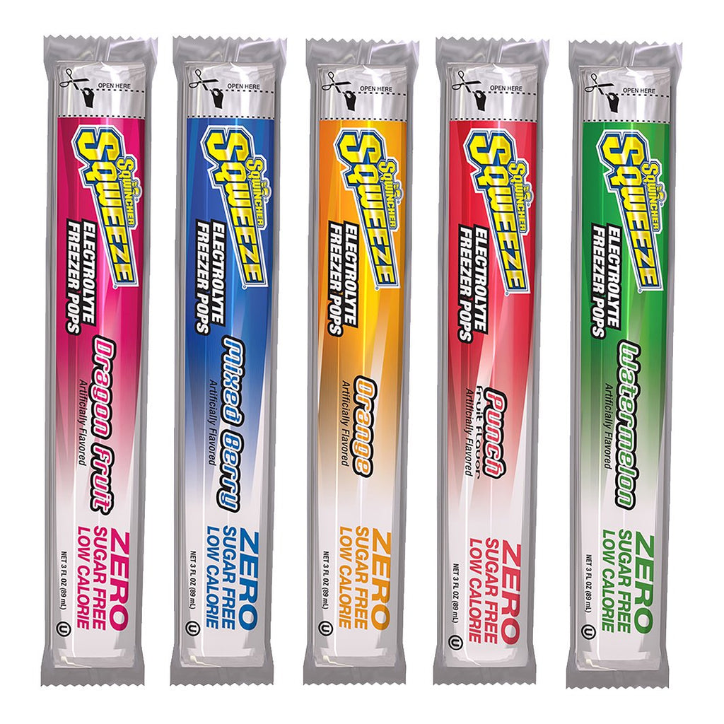 Sqwincher Sqweeze Electrolyte Freezer Pops, Zero Sugar,, 51% OFF